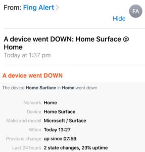Fingbox Alert